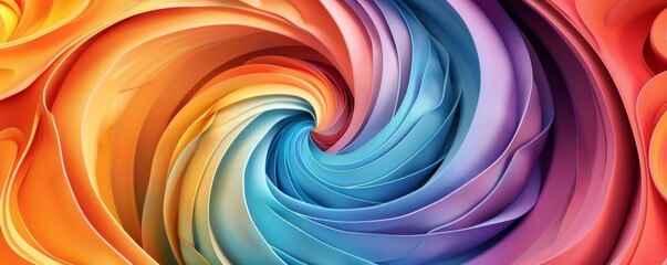 Obraz premium Abstract 3D spirals, vibrant swirls, dynamic design, Watercolor style