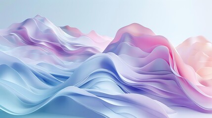 Obraz premium Dynamic 3D forms, flowing movement, pastel shades, Watercolor style