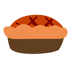 Sweet pie. Hand drawn icon. Illustration on white background.