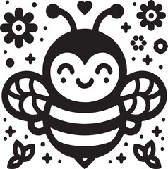A cute bee vector art illustration