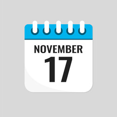 Icon page calendar day - 17 November