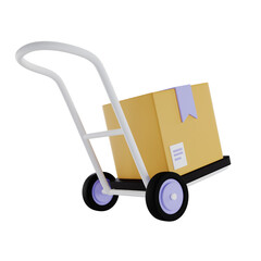 white folding trolley 3d ilustration