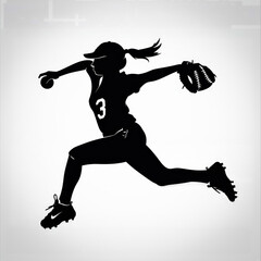 Obraz premium Softball silhouette