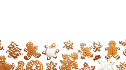 Gingerbread cookie on transparent background