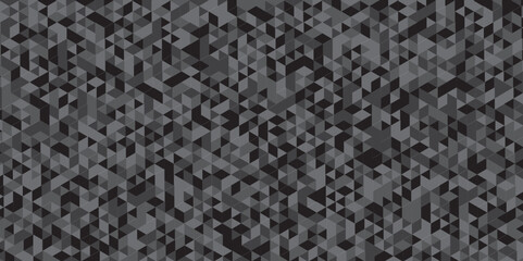 Seamless geometric pattern square shapes low polygon backdrop background. Abstract geometric wall tile and metal cube background triangle wallpaper. Gray and black polygonal background.