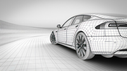 Wireframe car