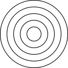 Concentric circles with broken lines isolated on white background. Vortex, sonar wave, soundwave, sunburst, signal signs.