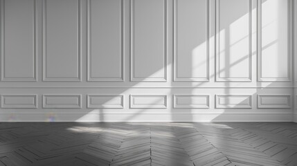 Obraz premium Wall Panel Interior: Modern Classic Design with Black Background in a Three-Dimensional Apartment