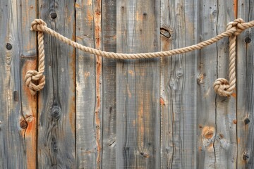 Rustic wooden background with rope. Ideal for vintage, rustic, and country themed projects.