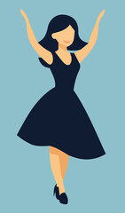 Dancing woman silhouette vector editable