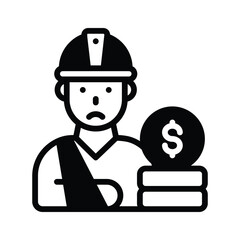 Try this vector icon of accident compensation and get your insurance