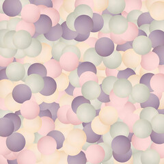 Scattered floating colored spheres on a vibrant background - 3D render. Eps 10
