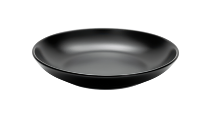 Black plate empty on transparent background