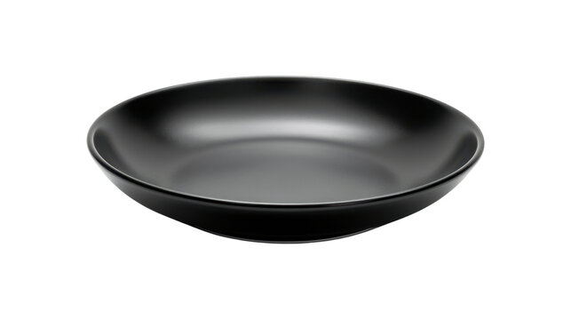 Black plate empty on transparent background