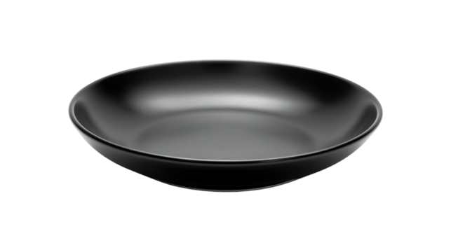 Black plate empty on transparent background