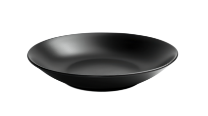 Black plate empty on transparent background