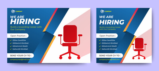 
Job vacancy templates. We are hire jobs that are used on social media content.	
