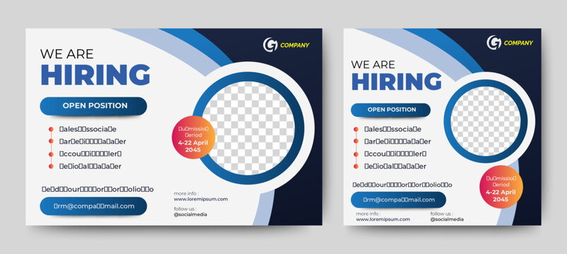 Recruitment advertising template. Recruitment Poster, Job hiring poster, social media, banner, flyer. Digital announcement job vacancies layout