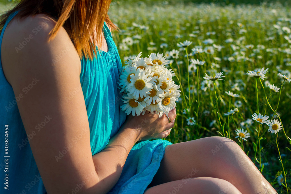 Sticker Girl in daisies