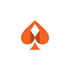 Fototapeta premium Spade Logo Vector Illustration With Orange Color