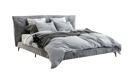Double bed on transparent background 