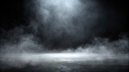 Foggy black background with a mysterious tilt angle, texture, spooky, horizontal, dark, surreal,fog, hazy, night, eerie, atmosphere, black, nocturnal, blurred, somber, backdrop, abstract