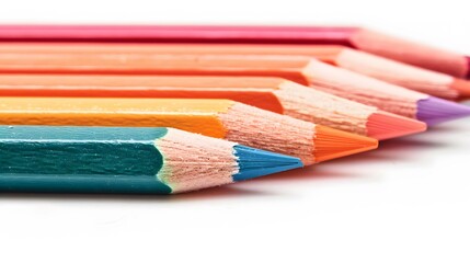 Fototapeta premium pencil, color, crayon, colored, art, school, pencils, drawing, colorful, education, row, group, rainbow, draw, paint, colour, pen, wood, equipment, green, yellow, close-up, orange, spectrum, vibrant