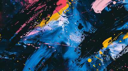 Dynamic pop art pattern with paint splashes in primary colors, creating an energetic and lively background.