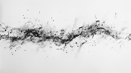 chalk-sketched musical staff with playful notes