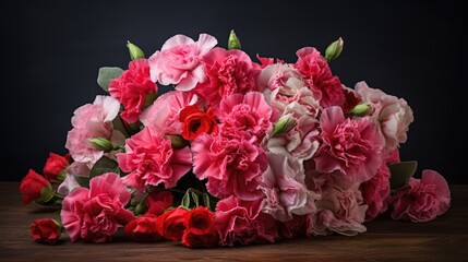 Obraz premium lush pink and red flowers