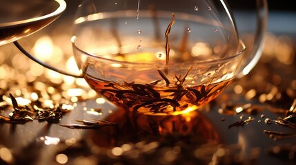 pot tea leaves background