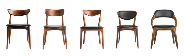 Modern luxury bentwood chair set Isolated on a transparent background.