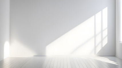 Obraz premium white empty room with window and white floor.