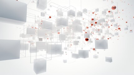 geometric 3d white background