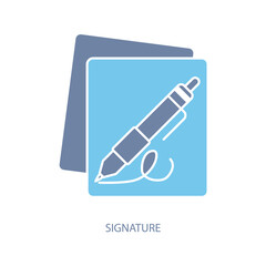 signature concept line icon. Simple element illustration. signature concept outline symbol design.