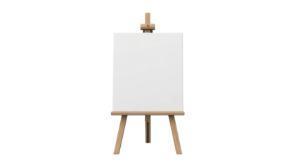 Easel with blank canvas on transparent background