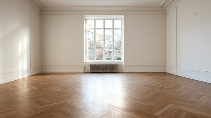 Obraz premium minimal empty room with wood floor