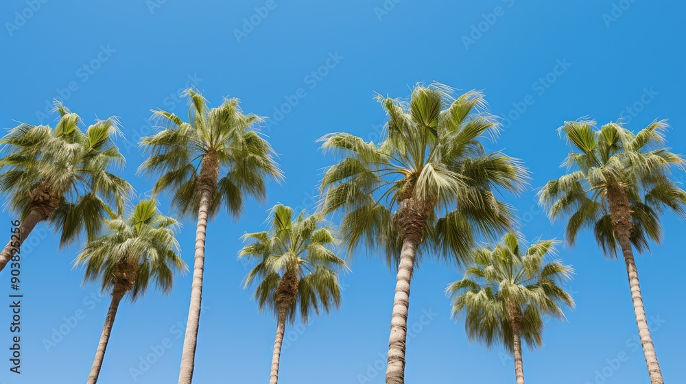 Wall mural up california beach palm trees