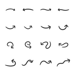 Arrow curve set icon isolated vector illustration.