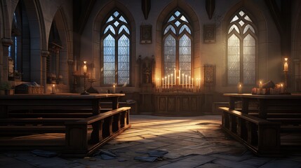 Fototapeta premium stone medieval building interior