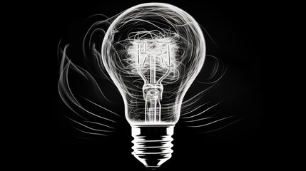 artwork line drawing light bulb