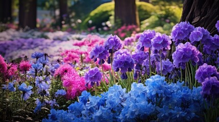 garden blue purple flowers