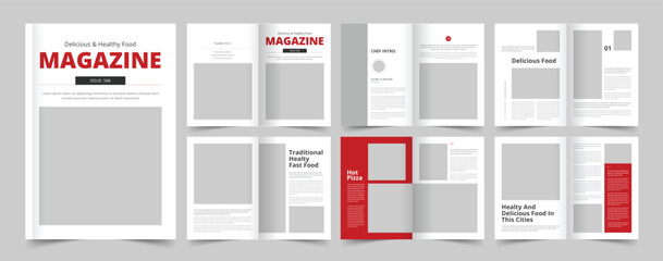 Food Magazine Template, Cook Book Layout
