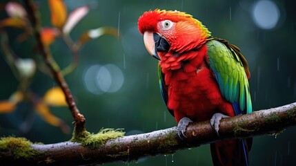 Obraz premium feathers red and green