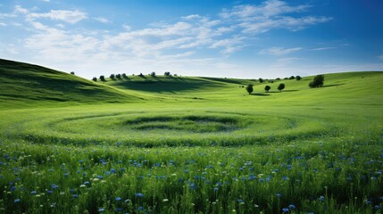 Fototapeta premium serene green and blue circles