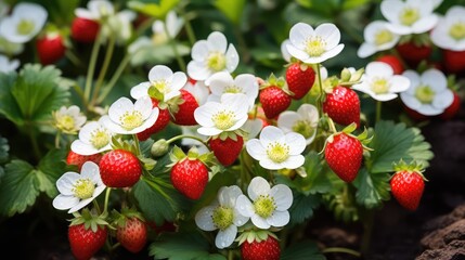 flowers strawberry plants
