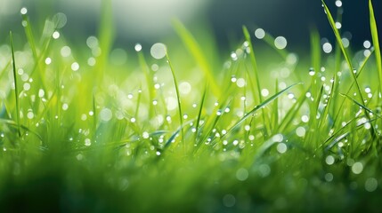 droplets green background grass