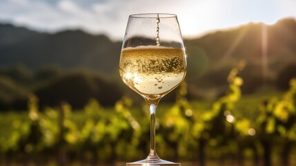 Obraz premium glass white wine toast