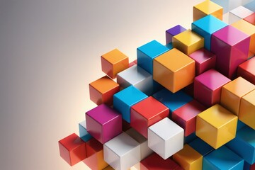 Obraz premium Abstract Colorful Cubes Background.