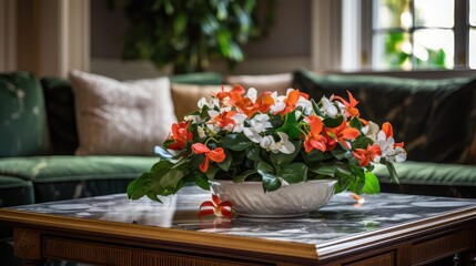 Obraz premium ivy flowers on coffee table